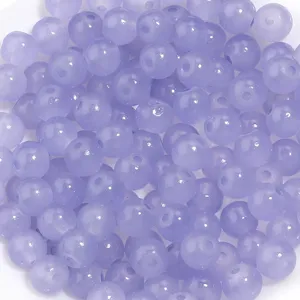 Perles rondes en verre violet en vrac pour fabrication de bijoux DIY, bracelets et colliers.