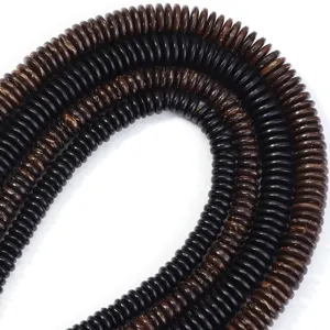 Natuurlijke zwarte kokosnoot afstands kralen, losse schijf kralen voor DIY sieraden maken.