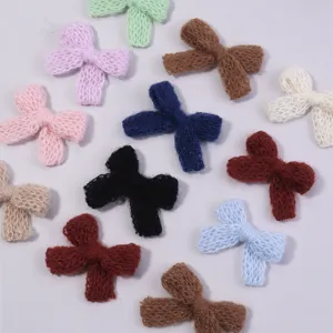 Handcrafted knitted bow accessories multi-color DIY clothing hat craft cute style