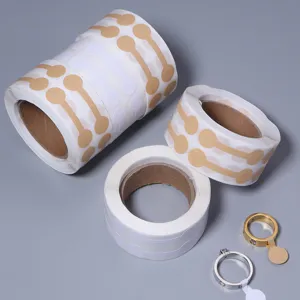 Jewelry price sticker labels, adhesive dumbbell shape tags for rings and small items display.