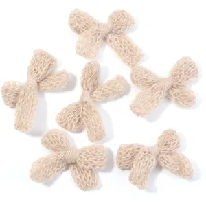 Handmade knit wool bows DIY accessories, cute hair clip materials for clothing decor.