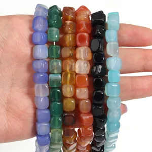 Natuurlijke Drakenaderagaat Kubus Steen Kralen Voor DIY Sieraden Maken Gepolijste Vierkante Losse Kralen Kledingaccessoires