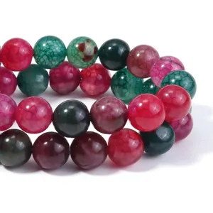 Natural stone crackled agate round beads for DIY jewelry making and bracelet design