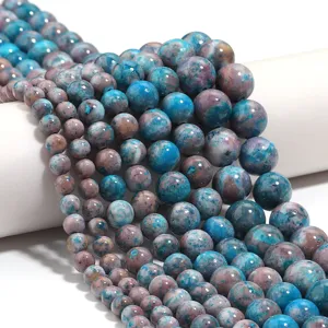 Perline tonde in pietra naturale fili sfusi creazione di gioielli all'ingrosso collana bracciale
