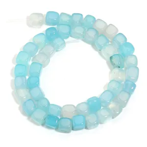Natuurlijke blauwe agaat kubus losse kralen voor DIY armband sieraden accessoires