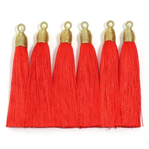 Nappe rosse con anello dorato per artigianato fai da te, accessori Hanfu, borse e creazione di gioielli.