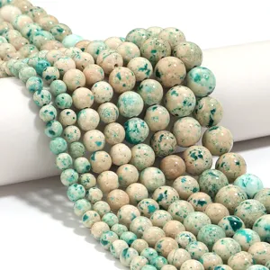 Perline tonde in pietra naturale per creazione di gioielli fai da te, bracciali collane.