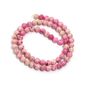 Filo di perle tonde in pietra naturelle per creazione di gioielli fai da te bracciali.