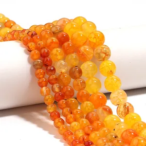 Natural stone crackled agate round beads for DIY jewelry making necklaces bracelets.