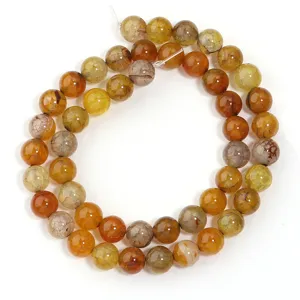 Natural Dragon Vein Agate Round Beads DIY Jewelry Making Bracelet Necklace Loose Beads