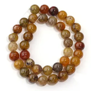 Natural dragon vein agate faceted round beads strand for DIY jewelry making accessories.