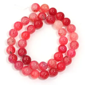 Red dragon vein agate round beads for DIY jewelry making, necklace bracelet detail view.