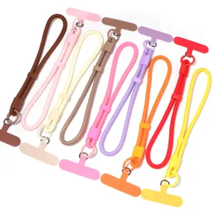 Polyester verstelbare telefoon polsbandje kleurrijke dopamine stijl lanyard detail