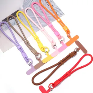 Multikleurig verstelbaar telefoonkoord polsband, duurzaam gevlochten nylon anti-verlies telefoontether.