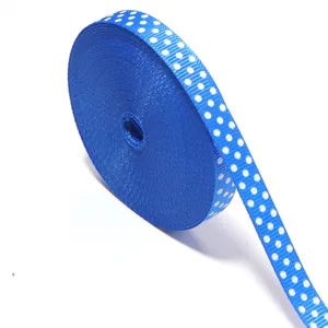 Nastro gros grain a pois blu per fiocchi per capelli fai da te confezione regalo e decorazione festa