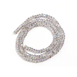 Faceted crystal rondelle spacer beads for DIY jewelry making, bracelets, and clothing crafts.