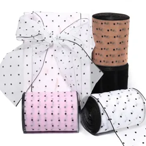 Ruban tulle maille transparente pois rouleaux pour nœud DIY emballage cadeau accessoires