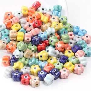 Keramische Bloem Boze Oog Kralen Voor DIY Sieraden Maken Kleurrijke Oventransmutatie Bloem Oog Kralen Voor Armband Ketting Accessoires