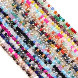 Mixed color crystal glass faceted beads for DIY jewelry making bracelet accessories