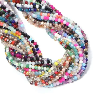 Multi-color crystal glass faceted beads bulk for DIY jewelry making bracelets necklaces detail shot