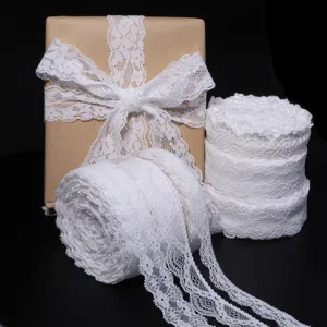 Nastro in pizzo elastico bianco per cucire vestito da sposa accessori dettaglio