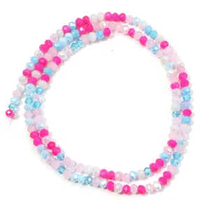 Detailed shot of mixed color crystal faceted beads, perfect for DIY jewelry crafting.