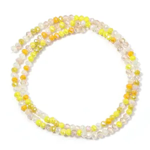 Mixed color crystal glass faceted beads for DIY jewelry making, bracelets, and necklaces.