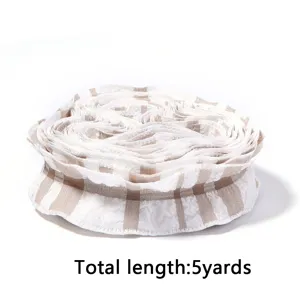 Polyester plaid ruffled ribbon trim for diy bows gift box packaging flower wrapping 5 yards