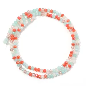 Colorful faceted crystal glass beads DIY jewelry making spacer beads strand for crafting accessories.