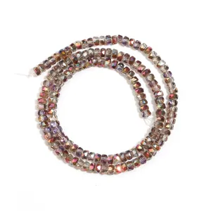 Faceted crystal rondelle spacer beads detail, perfect for DIY jewelry making and craft decor.
