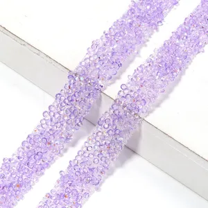 Cinta de diamantes de resina AB purpura ribete termoadhesivo de cristal para accesorios.