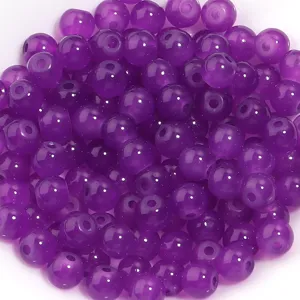 Perles en verre violet en vrac rondes DIY bracelet fait main collier bijou accessoire