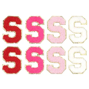 Toppe lettera S ciniglia brillantini oro rosa DIY vestiti cappello custodia accessori