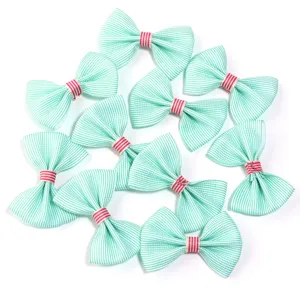 Lazos a rayas verdes, accesorio de pelo de tela, suministros de manualidades DIY, pequeño.