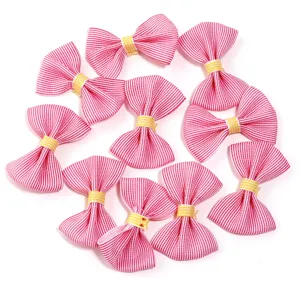 Lazos a cuadros rosa y blanco accesorios para pinzas de cabello manualidades set