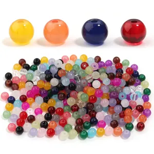 Perles Rondes en Verre Colorées Perles Vrac DIY Accessoires de Bijoux Faits Main