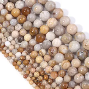 Perline Tonde in Pietra Naturale Crisantemo Corallo Giada per Creazione di Gioielli