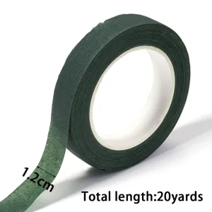 Ruban de masquage floral vert 1.2cm de largeur 20 yards pour emballage de bouquet et peinture.