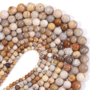 Perle tonde in pietra naturale per creazione di gioielli fai da te, bracciali e collane.