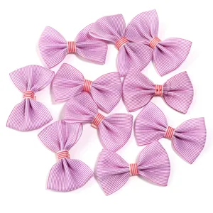 Accesorios de lazos para el pelo a cuadros morados con bandas centrales rayadas para manualidades.