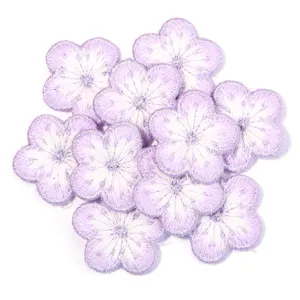 Exquisite purple plum blossom embroidery patch for DIY clothing repair, bag and hat decor.