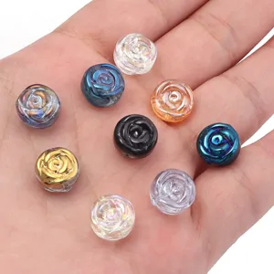Glas Rosen Perlen galvanisiert rund lose Perlen für DIY handgemachte Armband Schmuck.