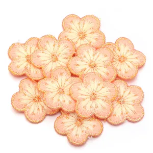 Gold thread plum blossom embroidery patch for DIY clothing repair and decorative accessories.