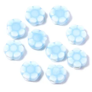 Perline di fiori in ceramica blu margherita foro dritto accessori gioielli dettaglio