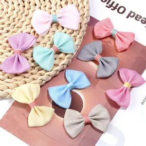 Pinzas para el pelo con lazo vichy colorido para bebé, accesorios de tela estilo plano.