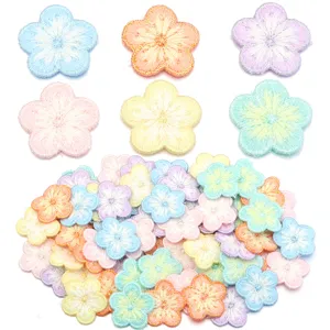 Gold Thread Plum Blossom Embroidery Patch For Clothing Repair DIY Apparel Accessories Cotton Handwoven Flower Patches