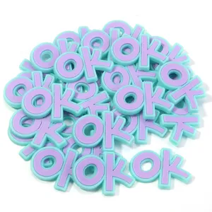 PVC zacht rubber OK letter bedels DIY accessoires voor telefoonhoesjes haarspelden clogs