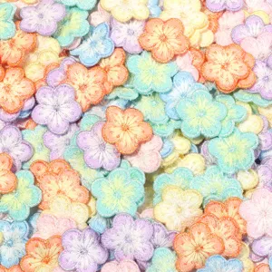 Colorful plum blossom embroidery patches, DIY garment repair cloth badges for jeans and bags.