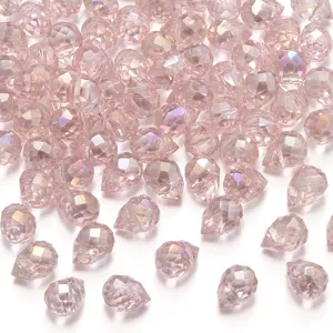Roze kristal druppel facetkraal detail voor DIY handgemaakte sieraden accessoires onderdelen.