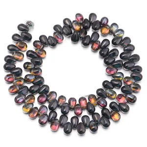 Elektroplating Glas Tropfen Perlen Regenbogen Metallisch DIY Schmuck Herstellung Zubehörteile
